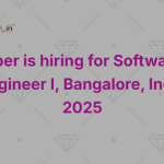 Uber is hiring for Software Engineer I, Bangalore, India 2025